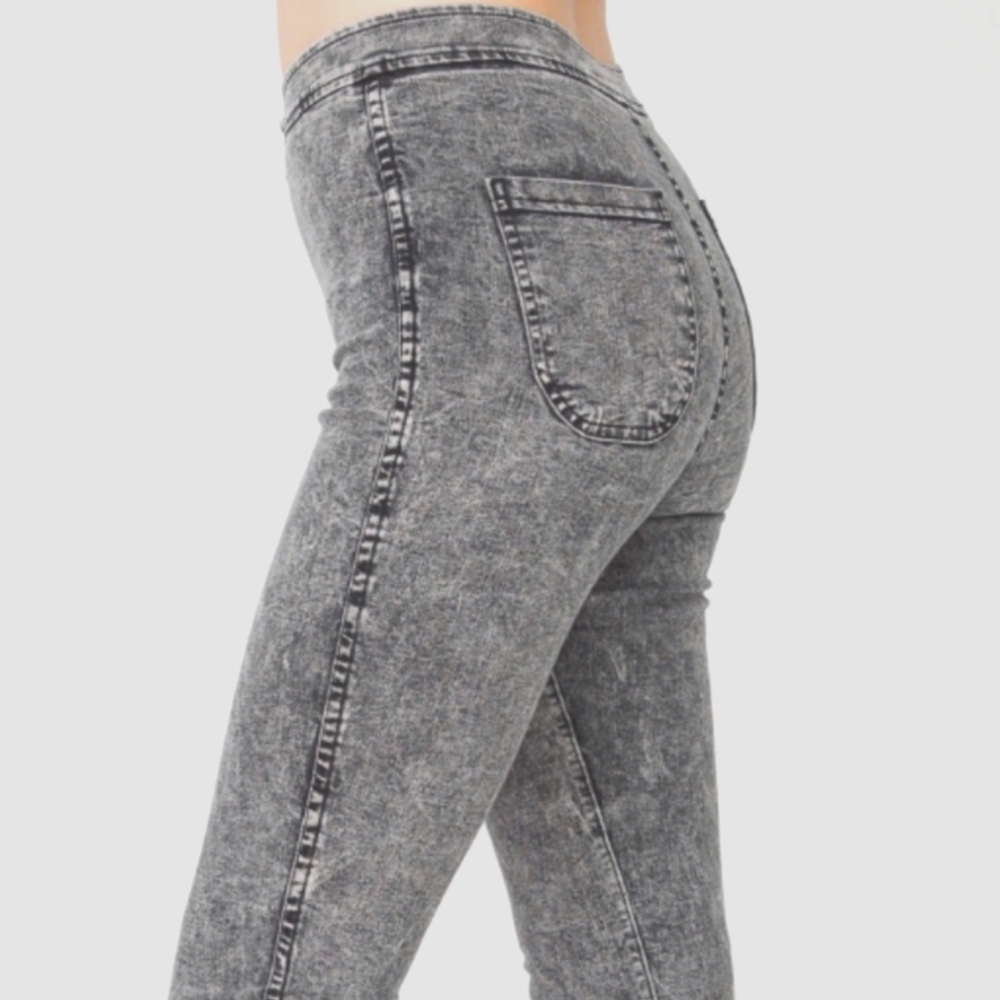 Women's American Apparel Grey Acid Wash Jeans - Medium